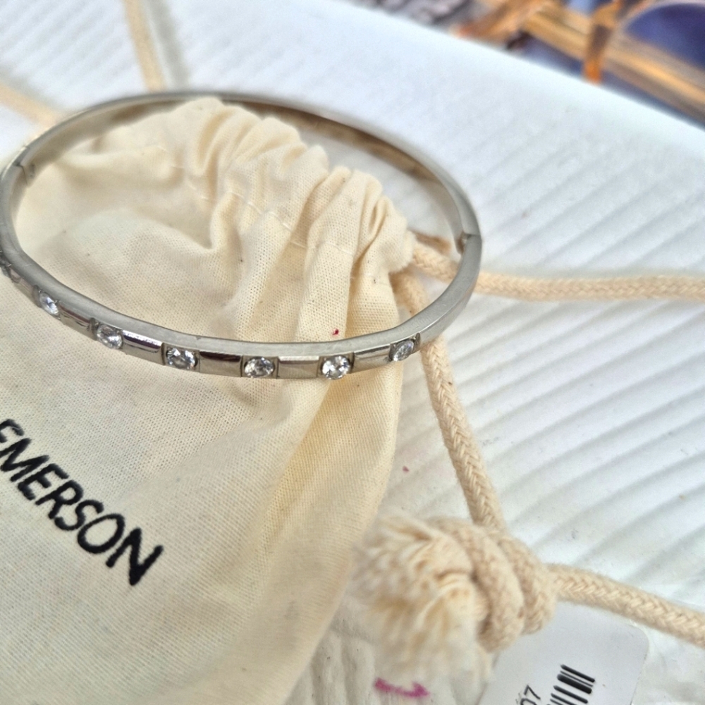 Silver Bracelet with Crystals